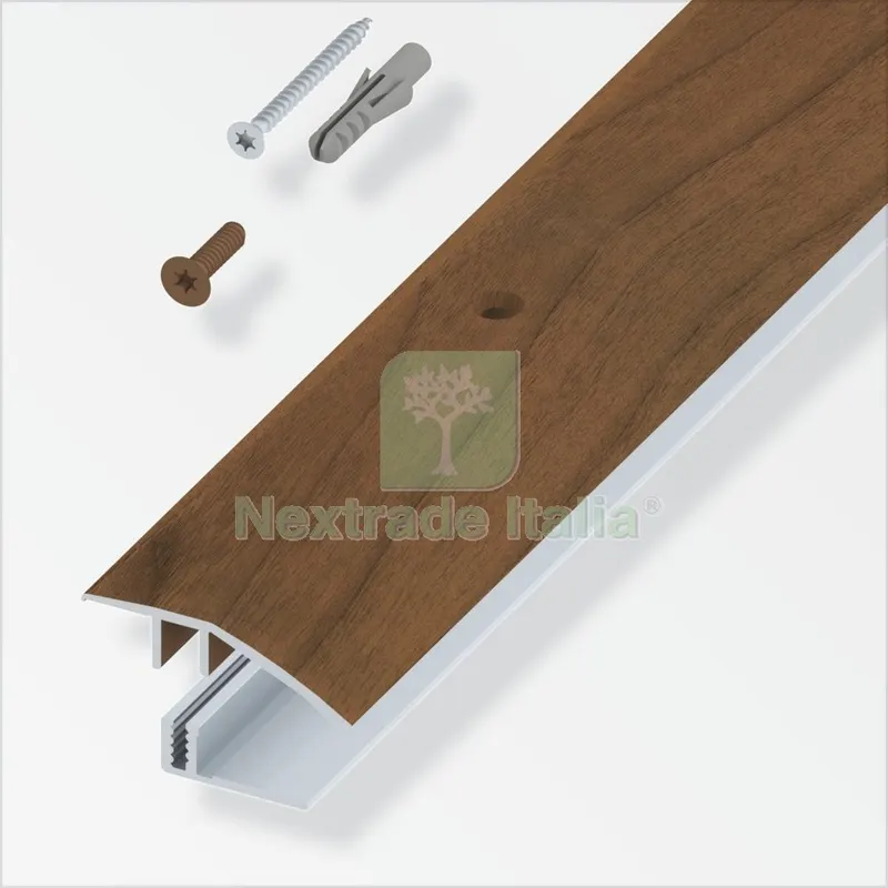TERMINALE A SCIVOLO X PARQUET NOCE/NATURALE CM.100 — Pannelli e tavole in legno — rif. FERX.2577