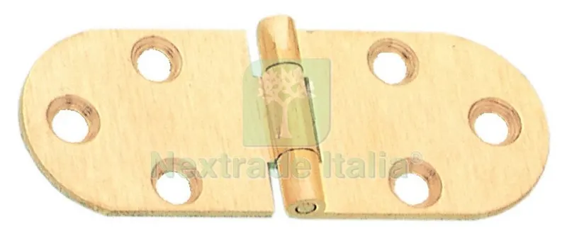 24PZ CERNIERA BISCOTTO SENZA FERMO OTTONE SATINATO — Cerniere e cardini — rif. FERX.25799