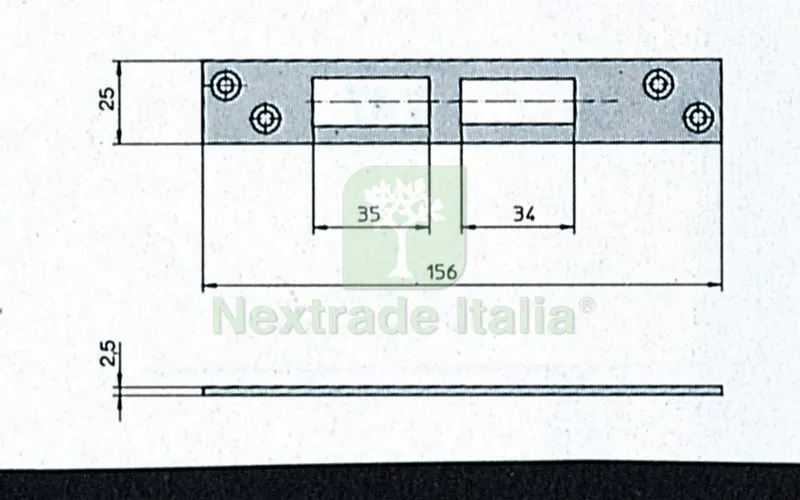 CISA ART. 06232.01 CONTROPIASTRA X57-313.318.353.358 — Serrature e cilindri — rif. FERX.26219