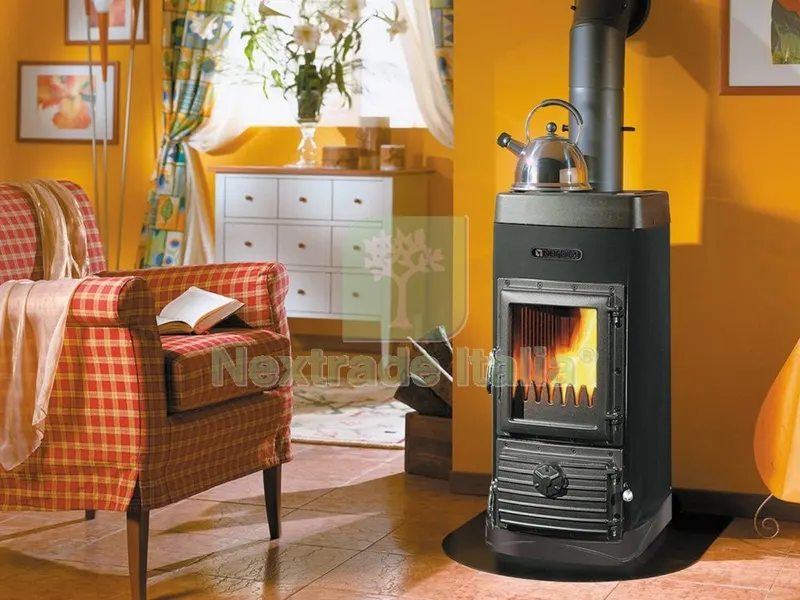 Stufa a Fuoco Continuo Junior Panoramica Nera — Pompe — rif. FERX.26243 Stufa a Fuoco Continuo Junior Panoramica Nera — Pompe — rif. FERX.26243