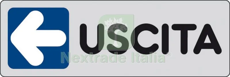 10PZ ETICHETTA ADESIVA 150X50 USCITA (SX) — Segnaletica e cartelli cantiere — rif. FERX.26330 10PZ ETICHETTA ADESIVA 150X50 USCITA (SX) — Segnaletica e cartelli cantiere — rif. FERX.26330