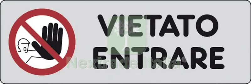 10PZ ETICHETTA ADESIVA 150X50 VIETATO ENTRARE — Segnaletica e cartelli cantiere — rif. FERX.26341