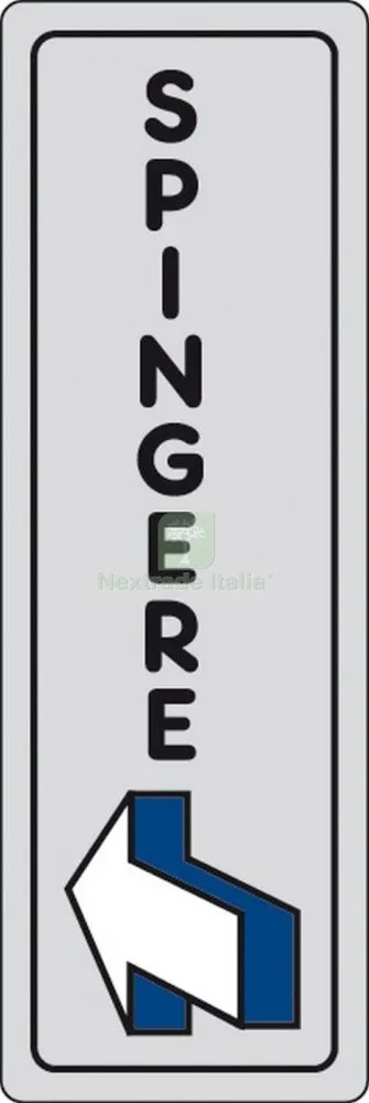 10PZ ETICHETTA ADESIVA 150X50 SPINGERE — Segnaletica e cartelli cantiere — rif. FERX.26346 10PZ ETICHETTA ADESIVA 150X50 SPINGERE — Segnaletica e cartelli cantiere — rif. FERX.26346