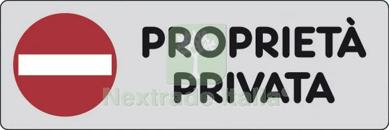 10PZ ETICHETTA ADESIVA 150X50 PROPRIETA PRIVATA — Segnaletica e cartelli cantiere — rif. FERX.26459
