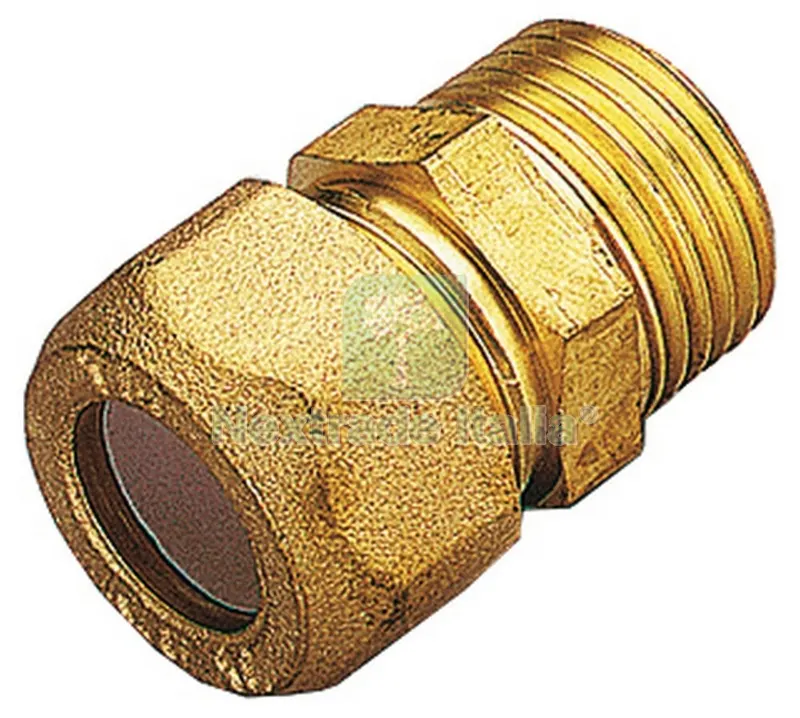 10PZ RACCORDI OTTONE DIRITTI BICONO MASCHIO GAS 10X1/2 — Maschi e filettatura manuale — rif. FERX.26591 10PZ RACCORDI OTTONE DIRITTI BICONO MASCHIO GAS 10X1/2 — Maschi e filettatura manuale — rif. FERX.26591