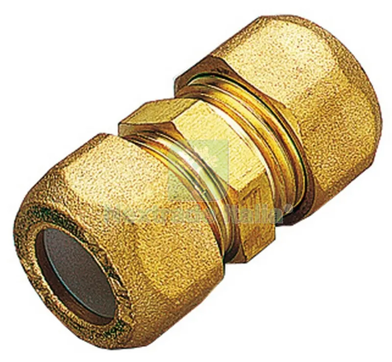 10PZ RACCORDI OTTONE DIRITTI DOPPIO BICONO 16X1/2 — Tubi e raccordi — rif. FERX.26606 10PZ RACCORDI OTTONE DIRITTI DOPPIO BICONO 16X1/2 — Tubi e raccordi — rif. FERX.26606