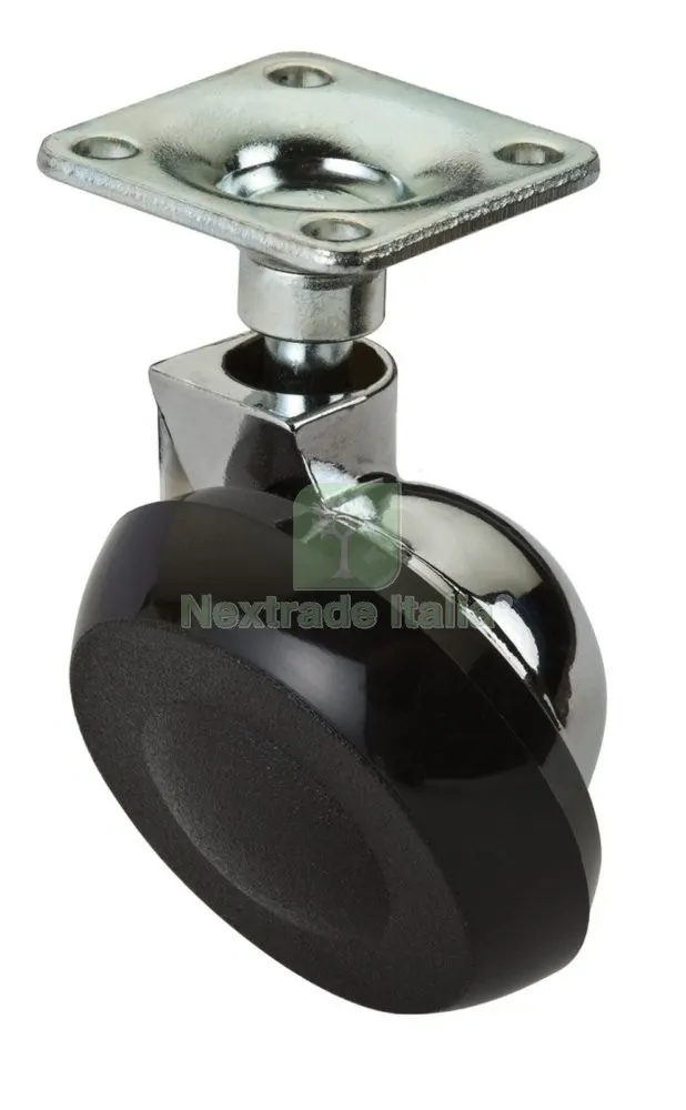 4PZ RUOTA SEMISFERICA CON PIASTRA D 40 MM CROMO — Ferramenta per legno e mobili — rif. FERX.26963