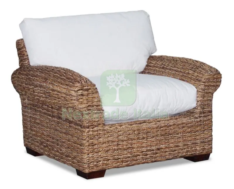 Poltrona "luna" in Abaca con Cuscino Ecru — Arredo — rif. FERX.27007