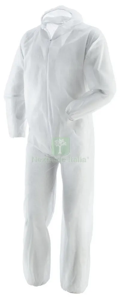 TUTA DA LAVORO MONOUSO COLORE BIANCO TG.XXL 40GR — Protezioni corpo — rif. FERX.27726 TUTA DA LAVORO MONOUSO COLORE BIANCO TG.XXL 40GR — Protezioni corpo — rif. FERX.27726