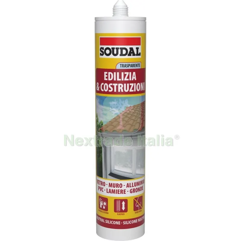 12PZ Soudal Silicone Neutro Trasparente ML.300 — Adesivi e sigillanti — rif. FERX.2815