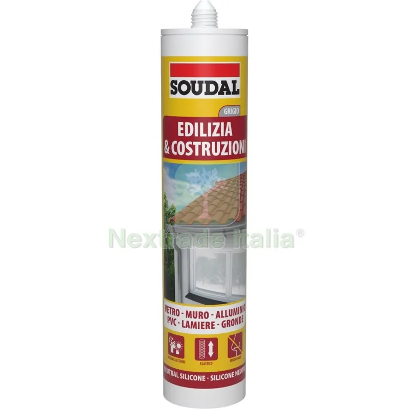 12PZ Soudal Silicone Neutro Grigio ML.300 — Adesivi e sigillanti — rif. FERX.2818 12PZ Soudal Silicone Neutro Grigio ML.300 — Adesivi e sigillanti — rif. FERX.2818