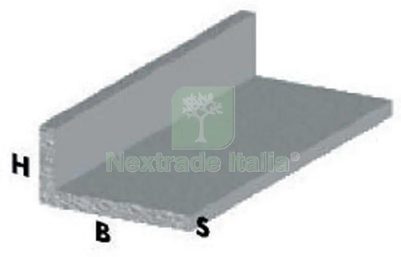 5PZ PROFILO ARGENTO H.200 cm ELLE 30X15X1 mm — Profili e angolari decorativi — rif. FERX.28391