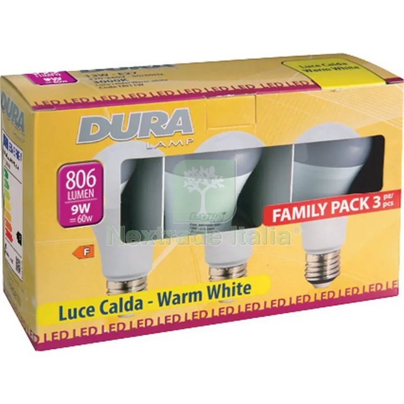 6PZ LED Set 3 Goccia 9W E27 Lumen 806-3000K Calda — Illuminazione — rif. FERX.2843