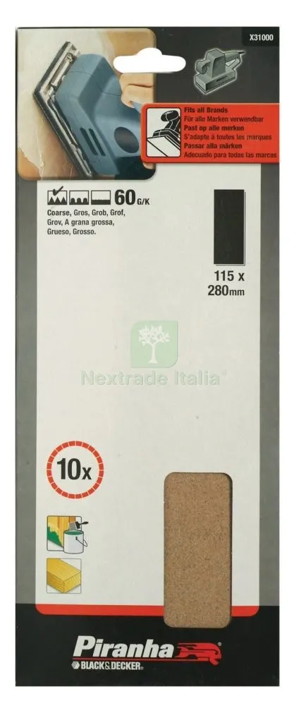 Piranha X31000 10 Fogli 115X280 GR.60 — Tubi e raccordi — rif. FERX.28588