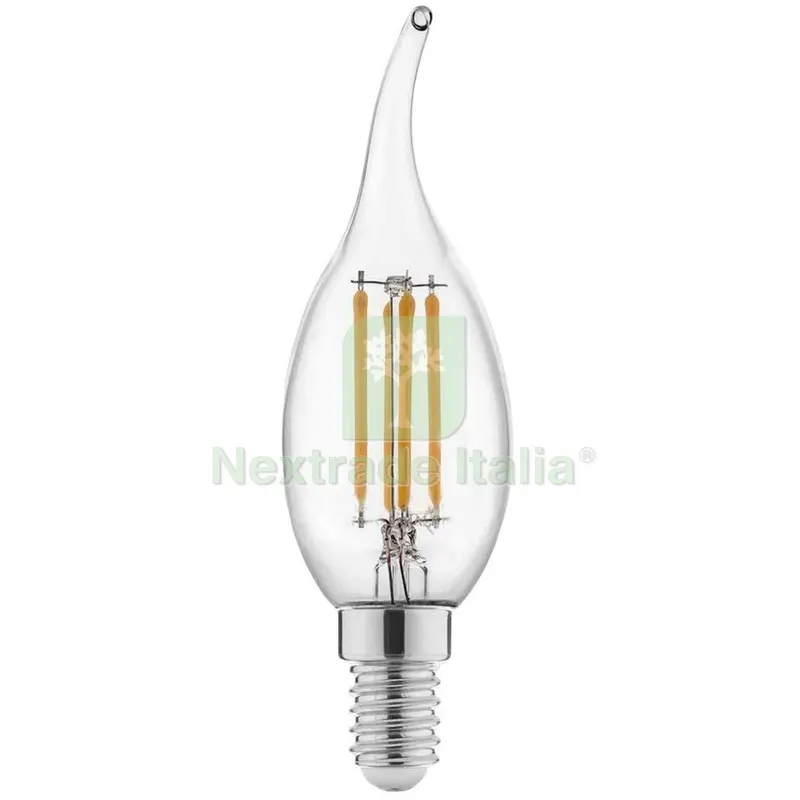 10PZ LED Fiamma 4,0W E14 Lumen 470-2700K Filamento Trasparente P. — Misurazione e taglio manuale — rif. FERX.2874 10PZ LED Fiamma 4,0W E14 Lumen 470-2700K Filamento Trasparente P. — Misurazione e taglio manuale — rif. FERX.2874