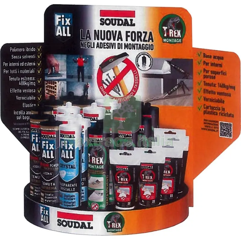 Soudal Espositore Vuoto FIX ALL T-REX — Materiale promozionale e POP — rif. FERX.2934 Soudal Espositore Vuoto FIX ALL T-REX — Materiale promozionale e POP — rif. FERX.2934