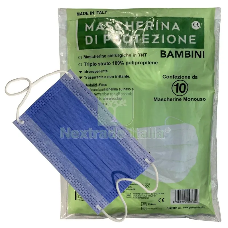 MASCHERINA CHIRURGICA BAMBINO PZ 10 — Protezioni corpo — rif. FERX.2936 MASCHERINA CHIRURGICA BAMBINO PZ 10 — Protezioni corpo — rif. FERX.2936