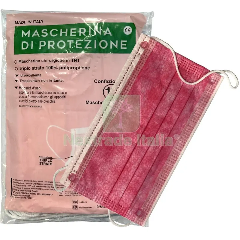 MASCHERINA CHIRURGICA COLORE ROSA PZ 10 — Protezioni corpo — rif. FERX.2937