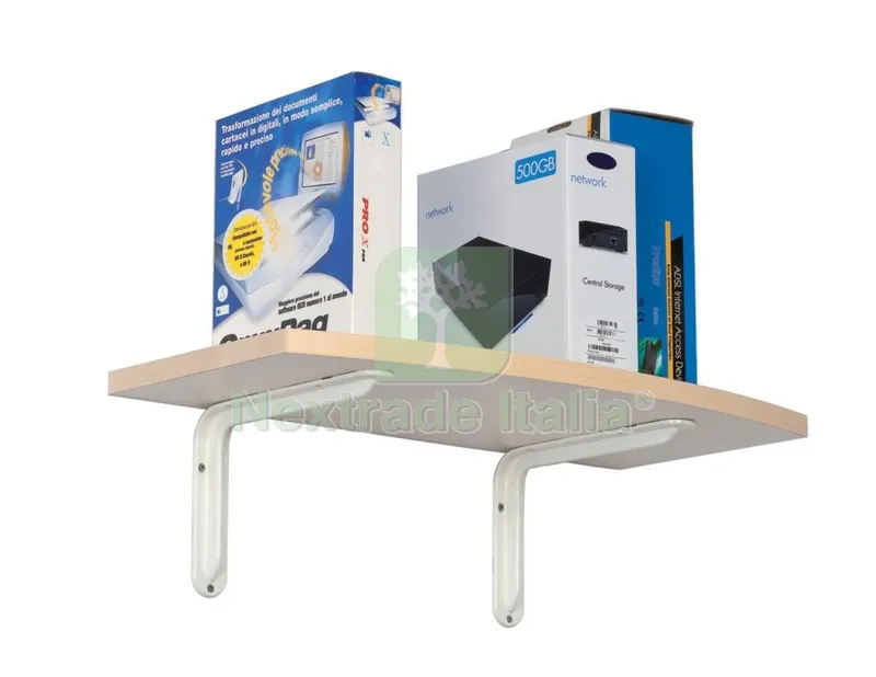 10PZ REGGIMENSOLA ACCIAIO ART. 2522 BIANCA MM.150 — Ferramenta per legno e mobili — rif. FERX.30217