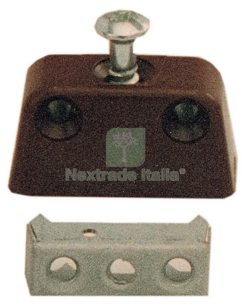 50PZ GIUNZIONE TRAPEZIO PLASTICA MARRONE — Minuteria metallica — rif. FERX.31051