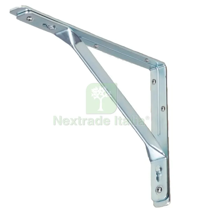 10PZ Reggimensola in Acciaio Zincato "click" P=KG.350 CM.40 — Ferramenta per legno e mobili — rif. FERX.3113