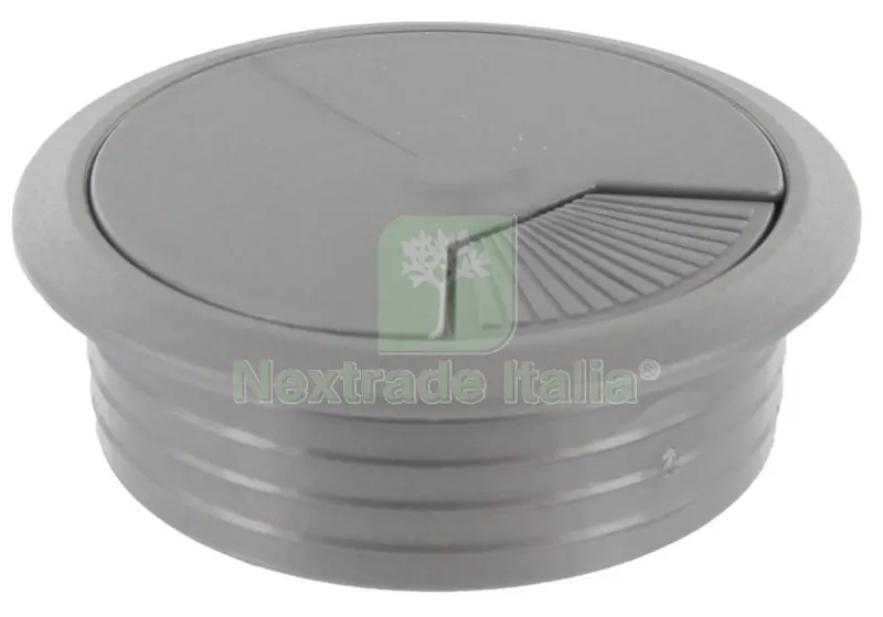 20PZ BOCCHETTA PASSACAVI D 60 MM PLASTICA GRIGIO — Minuteria metallica — rif. FERX.31941