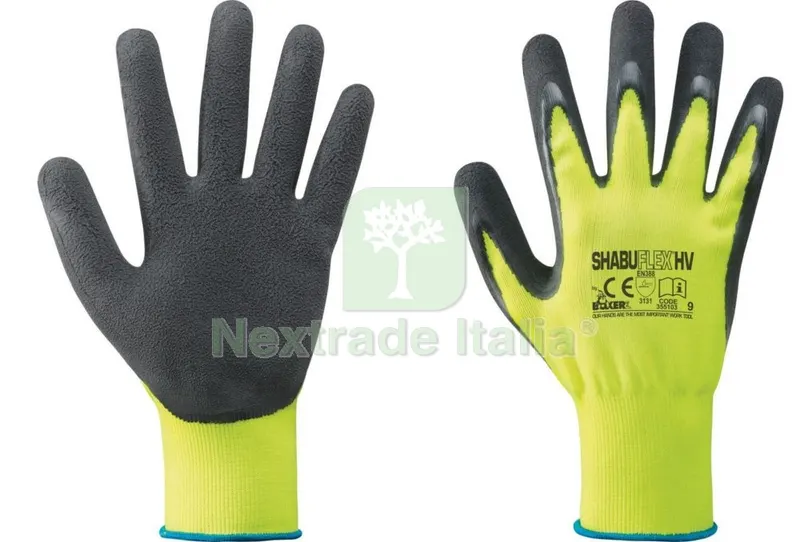 12PAIA GUANTI NYLON/LATTICE GIALLO FLUO/NERO TG.10 — Abbigliamento alta visibilita — rif. FERX.3225 12PAIA GUANTI NYLON/LATTICE GIALLO FLUO/NERO TG.10 — Abbigliamento alta visibilita — rif. FERX.3225
