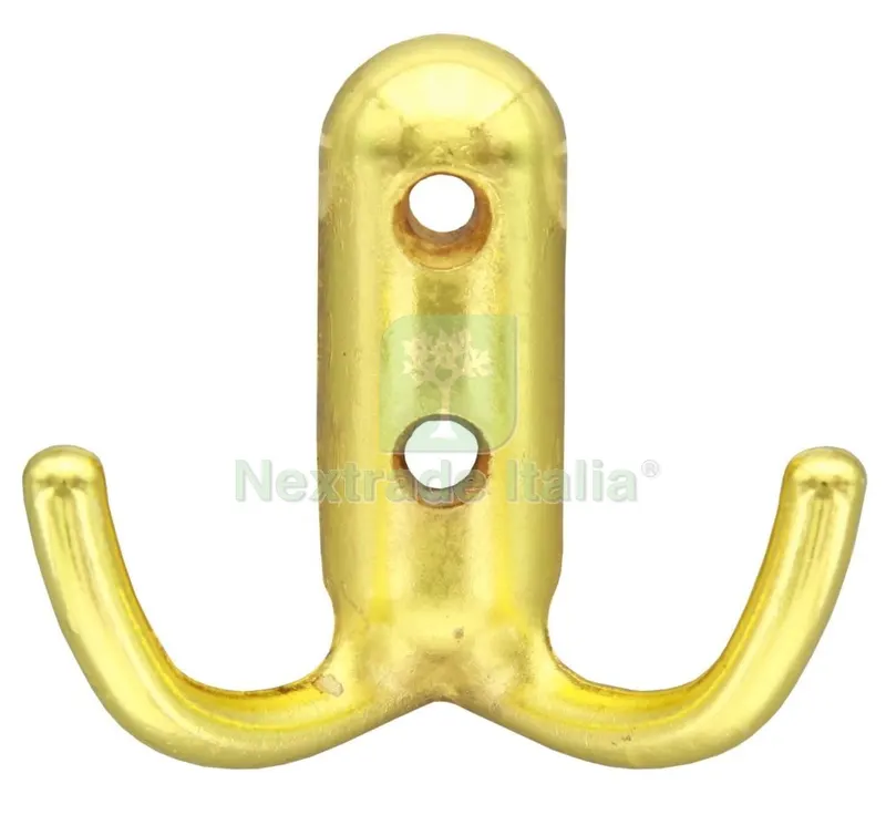 30PZ APPENDIABITI A 2 GANCI MM.45X45 ORO LUCIDO — Casalinghi e organizzazione — rif. FERX.32312