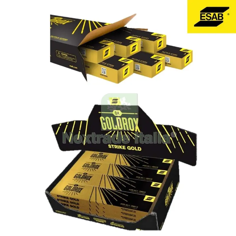 Esab Elettrodi Rutilici 46.59 MM.2,5 PZ.55 KG.1 Gold — Saldatrici e accessori — rif. FERX.32509 Esab Elettrodi Rutilici 46.59 MM.2,5 PZ.55 KG.1 Gold — Saldatrici e accessori — rif. FERX.32509