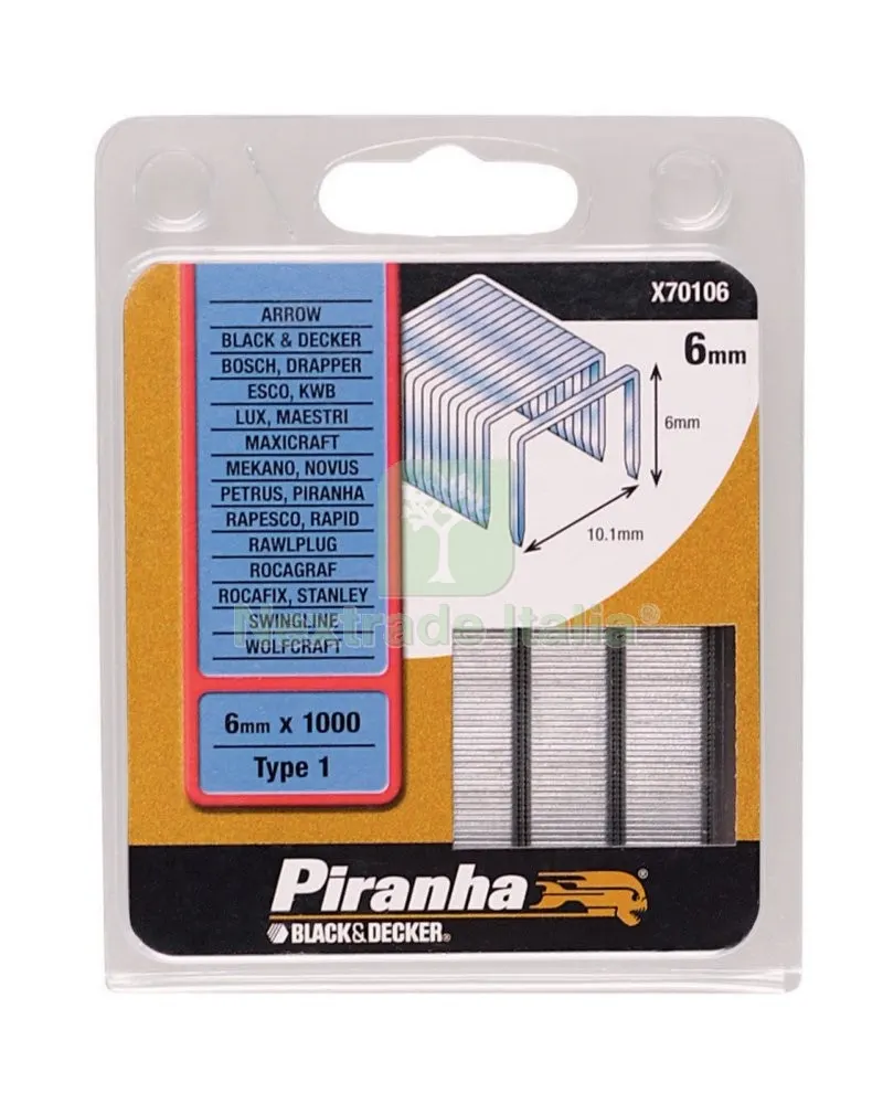 Piranha X70106 Graffette MM.6 PZ.1000 — Articoli per ufficio — rif. FERX.33130