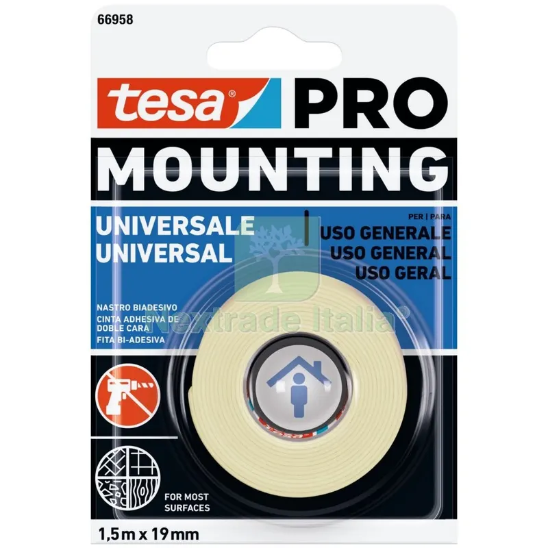 12PZ TESA NASTRO BIADESIVO MOUNTING PRO UNIVERSALE MT.1,5X19MM — Adesivi e sigillanti — rif. FERX.3326