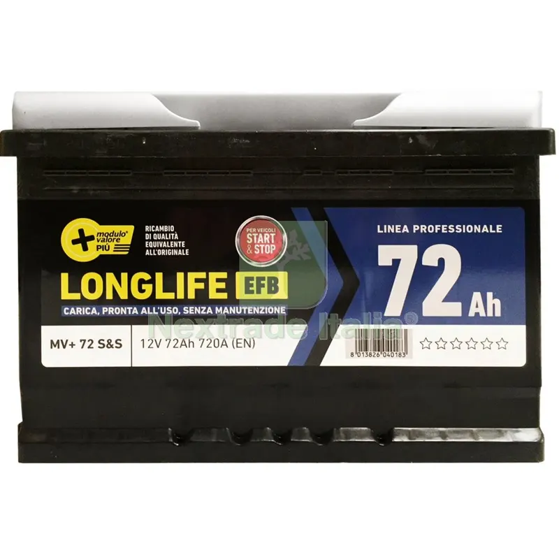 BATTERIA MV STARTSTOP 72AH 720A TECNOLOGIA EFB — Batterie e caricabatterie — rif. FERX.3382