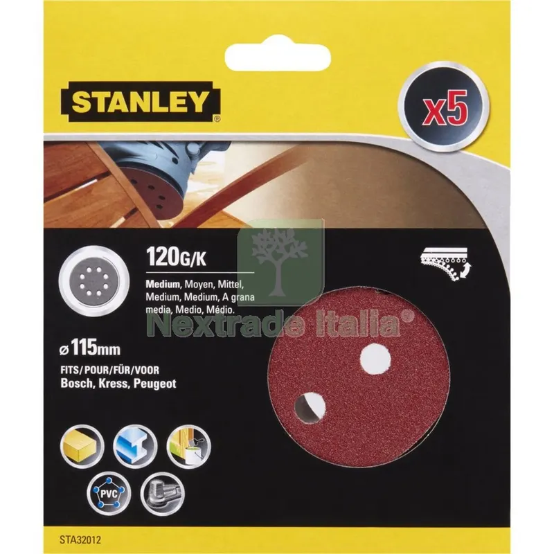 PIRANHA/ X32012 5 Dischi Velcrososo 115 GR.120 — Adesivi e sigillanti — rif. FERX.34249