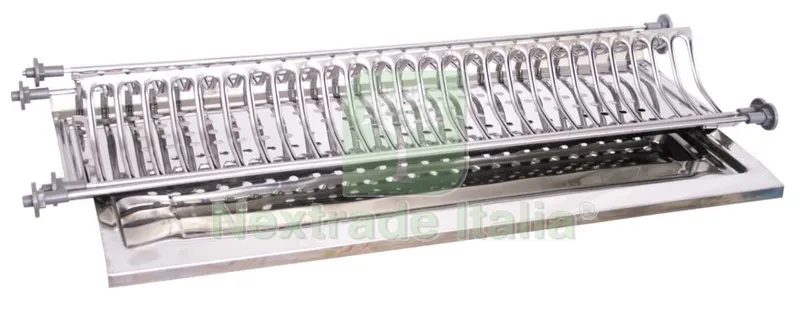 MENSOLE COLAPIATTI INOX CON VASCHETTA CM. 76 — Arredo — rif. FERX.34695