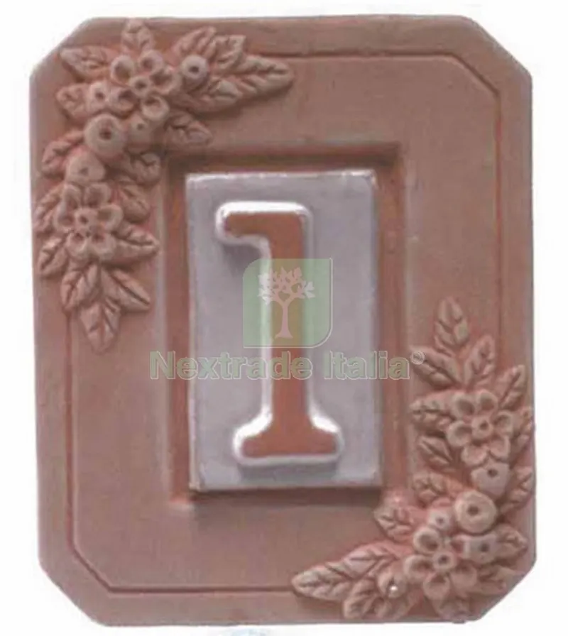 5PZ Portanumero in Terracotta 1 Posto CM. 13X16 — Casalinghi e organizzazione — rif. FERX.34718