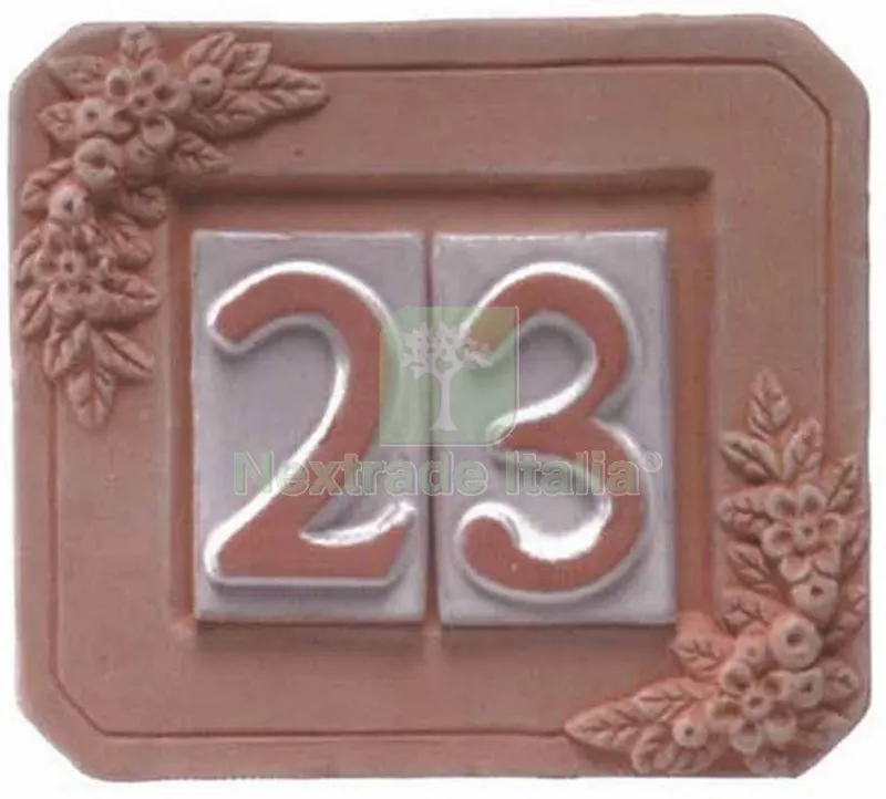 5PZ Portanumero in Terracotta 2 Posti CM. 18X16 — Casalinghi e organizzazione — rif. FERX.34723