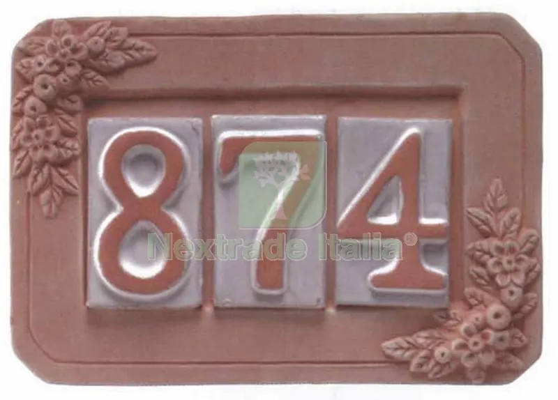 5PZ Portanumero in Terracotta 3 Posti CM. 24X16 — Casalinghi e organizzazione — rif. FERX.34742