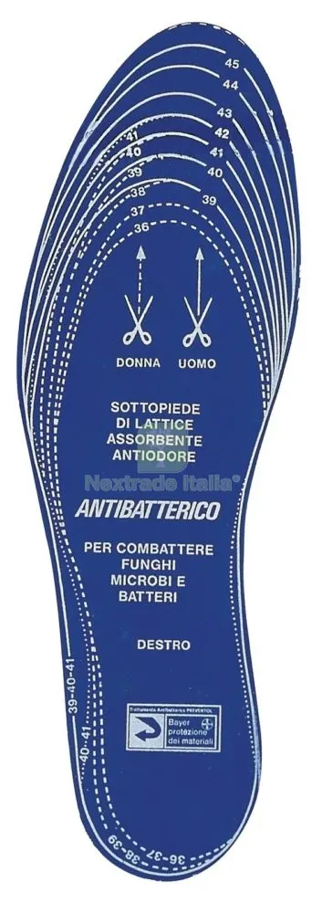 24PAIA SOLETTE DESTRA -SINISTRA "ANTIBATTERICHE" MISURA DA 36 A 46 — Calzature antinfortunistiche — rif. FERX.35140 24PAIA SOLETTE DESTRA -SINISTRA "ANTIBATTERICHE" MISURA DA 36 A 46 — Calzature antinfortunistiche — rif. FERX.35140