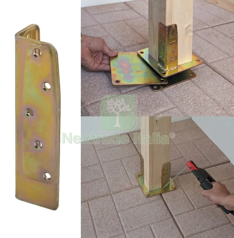 8PZ Piastra Angolare in Acciaio Tropicalizzato MM 140X40X40 — Ferramenta per legno e mobili — rif. FERX.3605