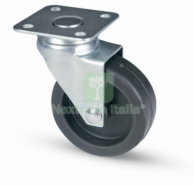 20PZ RUOTA PER MOBILI GOMMA ART.220 D.50 MM PIASTRA — Ferramenta per legno e mobili — rif. FERX.36169