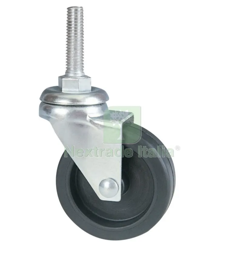 20PZ Ruota Gomma ART.220/B D.50 Perno 8MAX30 MM — Ferramenta per legno e mobili — rif. FERX.36171