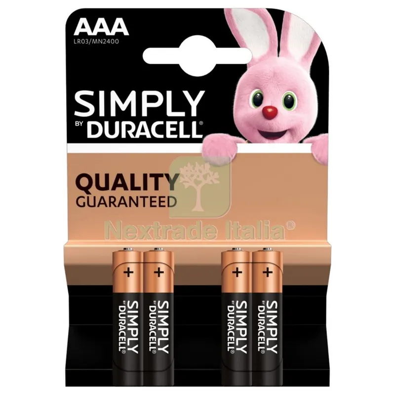 10BLISTER Duracell Simply Alcalina M/Stilo BL.4 PZ — Batterie e caricabatterie — rif. FERX.36299 10BLISTER Duracell Simply Alcalina M/Stilo BL.4 PZ — Batterie e caricabatterie — rif. FERX.36299