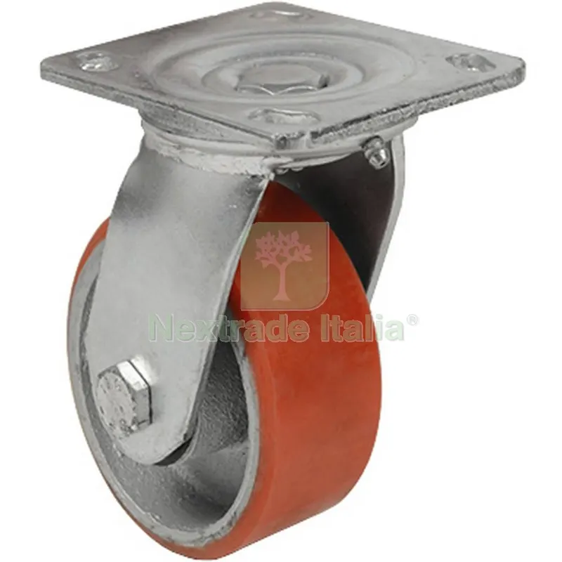 RUOTA IN POLIURETANO GIREVOLE MM 125X32 EXPORT — Tubi e raccordi — rif. FERX.3635