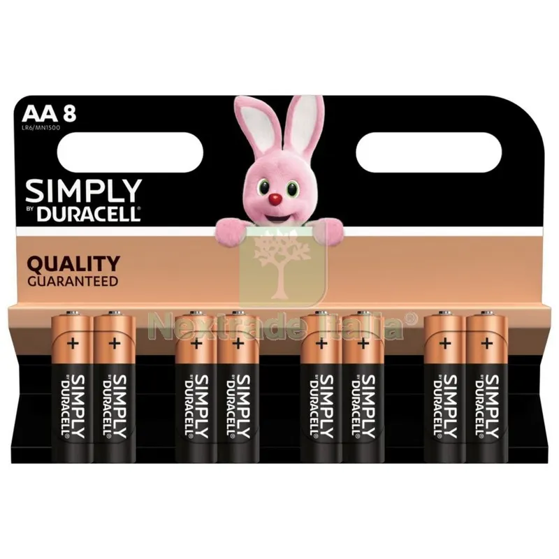 12BLISTER DURACELL SIMPLY ALCALINA STILO BL.8PZ. MN1500 — Batterie e caricabatterie — rif. FERX.36385