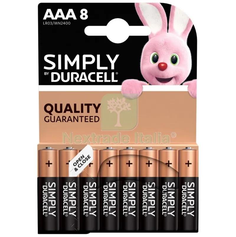 10BLISTER DURACELL SIMPLY ALCALINA M/STIL BL.8PZ.MN2400 — Batterie e caricabatterie — rif. FERX.36401 10BLISTER DURACELL SIMPLY ALCALINA M/STIL BL.8PZ.MN2400 — Batterie e caricabatterie — rif. FERX.36401