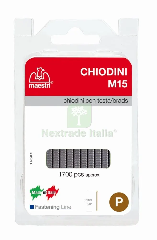 MAESTRI BLISTER CHIODI ART. M15 (PZ.1700) — Chiodi e graffe — rif. FERX.36449 MAESTRI BLISTER CHIODI ART. M15 (PZ.1700) — Chiodi e graffe — rif. FERX.36449