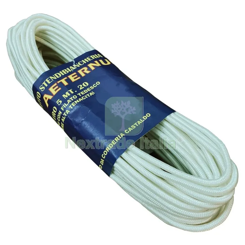 10PZ Cavetto Stendibiancheria Trecciato MT.20 — Stendibiancheria e bucato — rif. FERX.36501 10PZ Cavetto Stendibiancheria Trecciato MT.20 — Stendibiancheria e bucato — rif. FERX.36501
