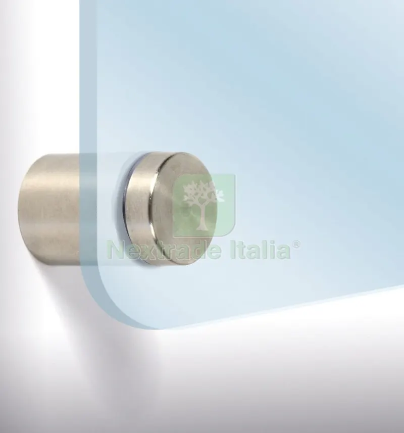 24PZ DISTANZIALI PER TARGHE DIAMETRO MM.19X25H NIKEL SATINATO — Tubi e raccordi — rif. FERX.3654