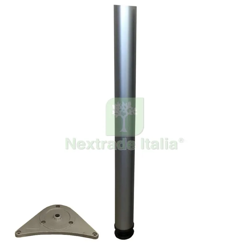 4PZ PIEDE ACCIAIO X TAVOLI DIAMETRO 60 CM.71 NIKEL SATINATO — Tubi e raccordi — rif. FERX.36545