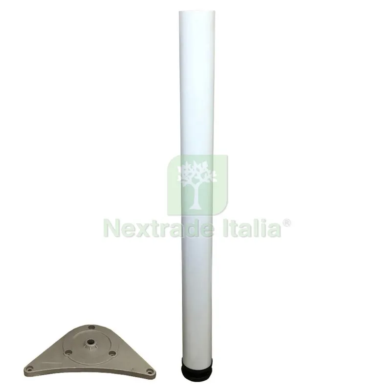 4PZ PIEDE ACCIAIO X TAVOLI DIAMETRO 60 CM.71 BIANCO — Tubi e raccordi — rif. FERX.3655